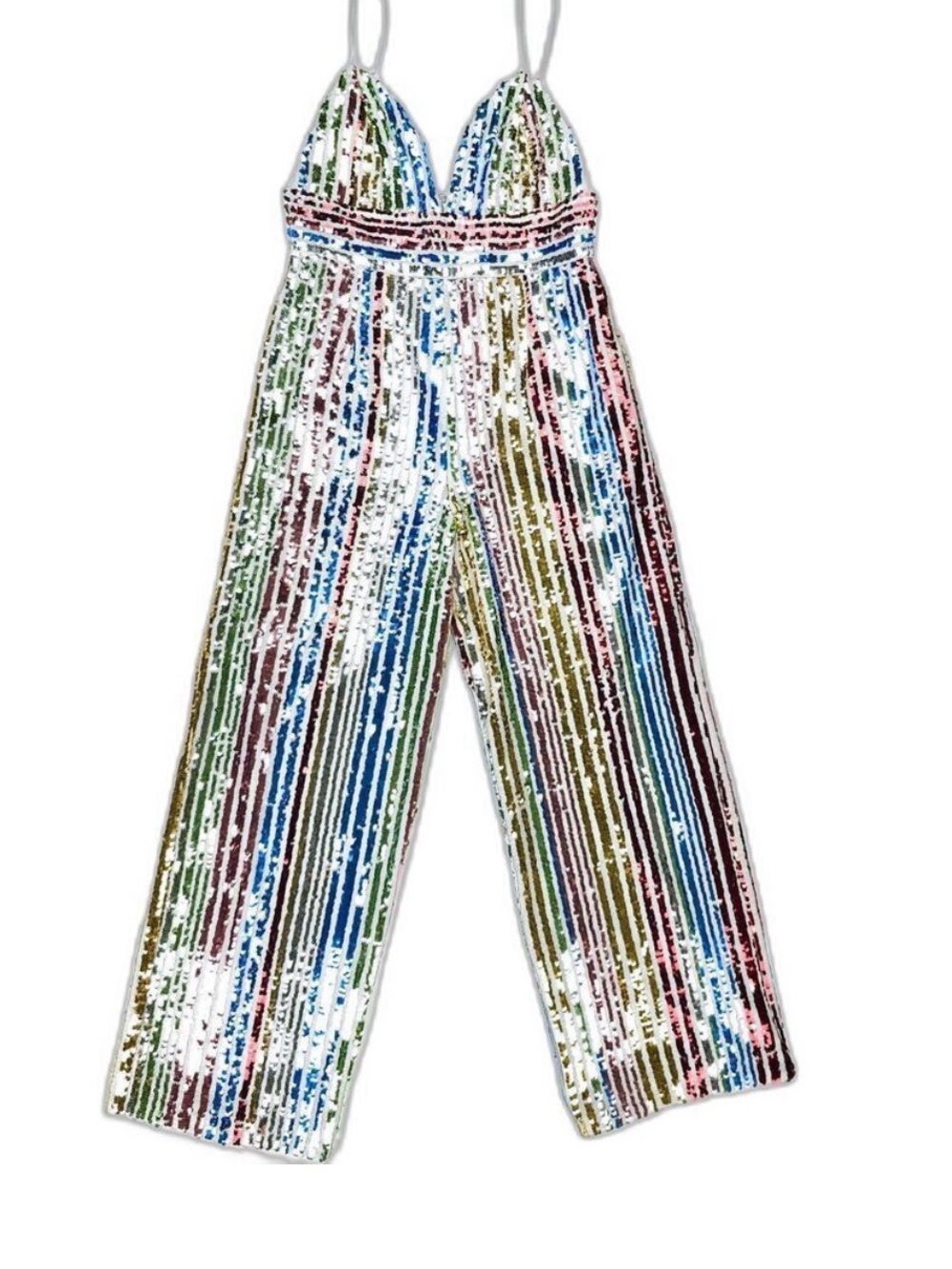 SAYLOR Multicolor Sequin Striped Jumpsuit